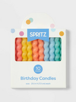 Load image into Gallery viewer, Pastel Rainbow Swirl Birthday Candles
