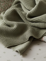 Load image into Gallery viewer, Stitched Cotton Blanket Moss
