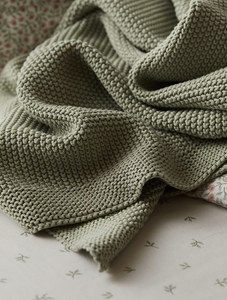 Stitched Cotton Blanket Moss