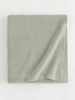 Load image into Gallery viewer, Stitched Cotton Blanket Moss
