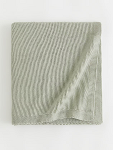 Stitched Cotton Blanket Moss