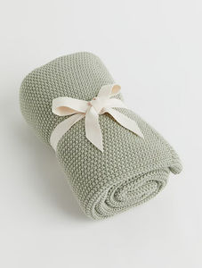 Stitched Cotton Blanket Moss