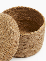 Load image into Gallery viewer, Seagrass Storage Basket With Lid
