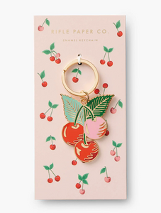 Cherries Enamel Keychain
