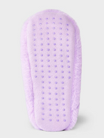 Load image into Gallery viewer, Halloween Embroidered Ghost Faux Fur Slipper Socks with Grippers
