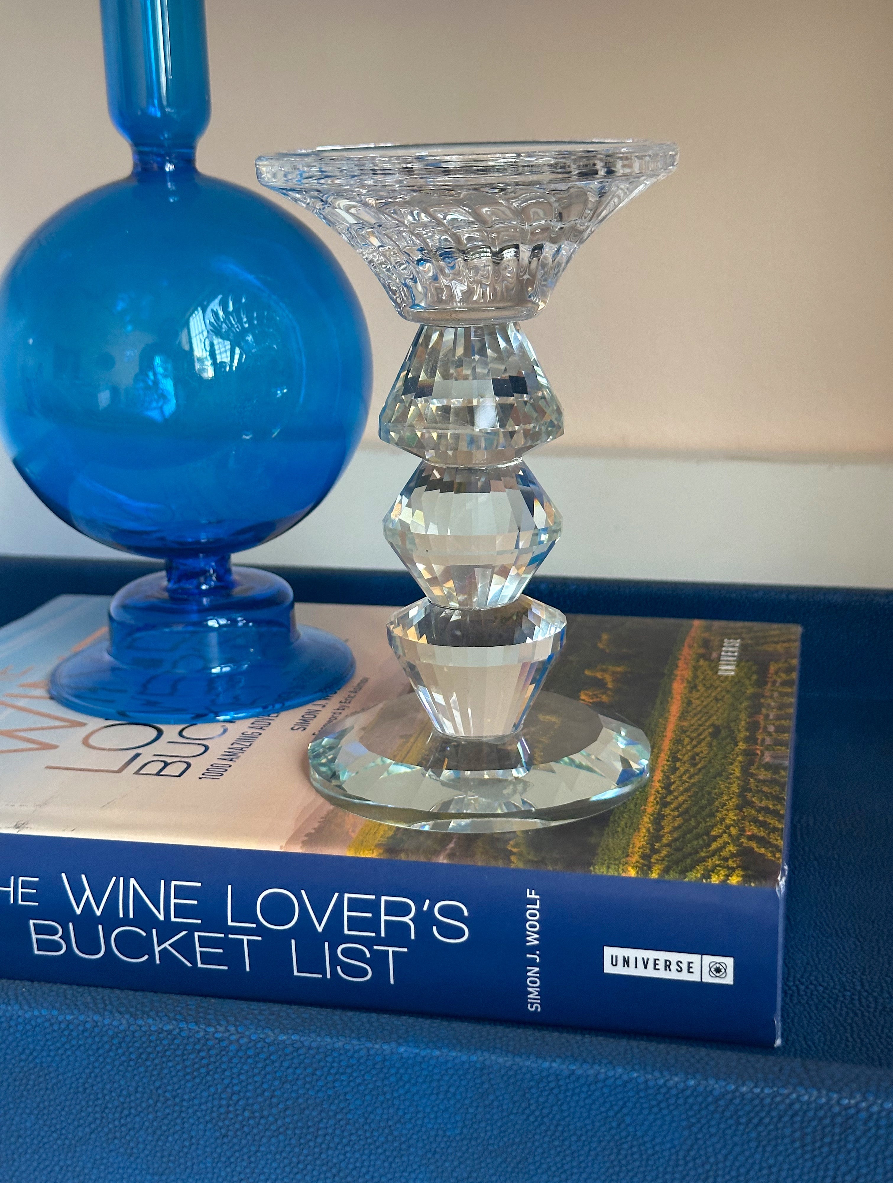 Clear Glass Candle Holder