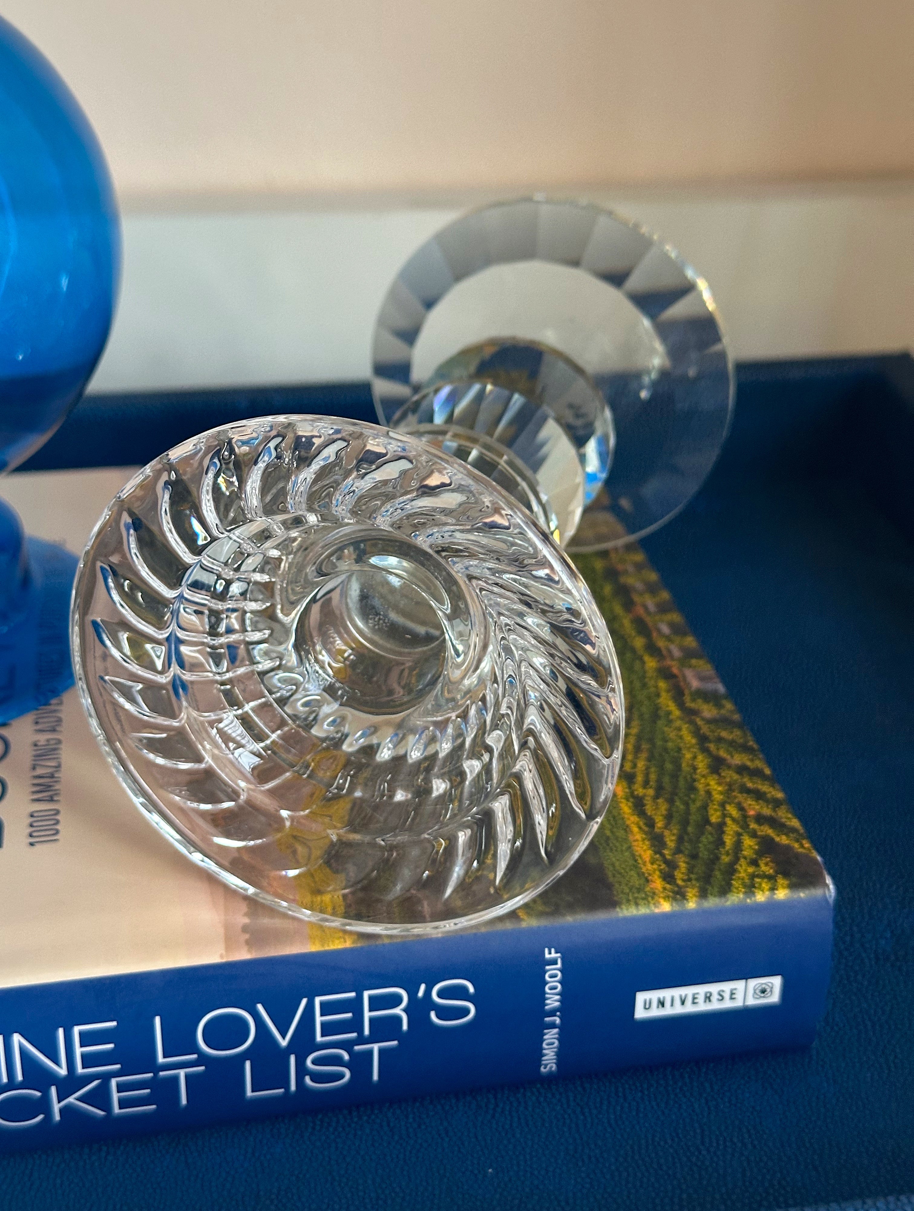 Clear Glass Candle Holder
