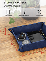 Load image into Gallery viewer, Leather Catchall Blue Tray
