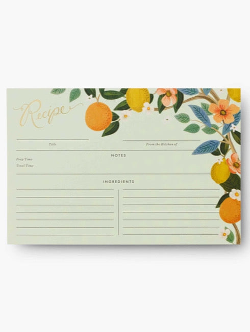 Citrus Grove Recipe Card Set