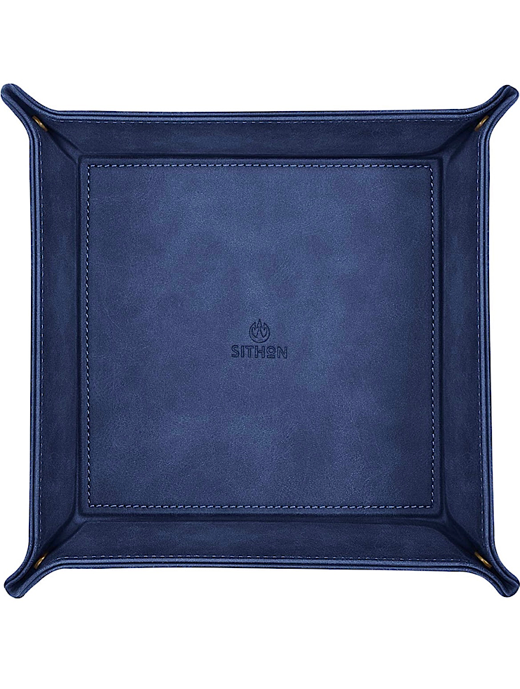 Leather Catchall Blue Tray