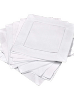Load image into Gallery viewer, White Linen Cocktail Napkin Set
