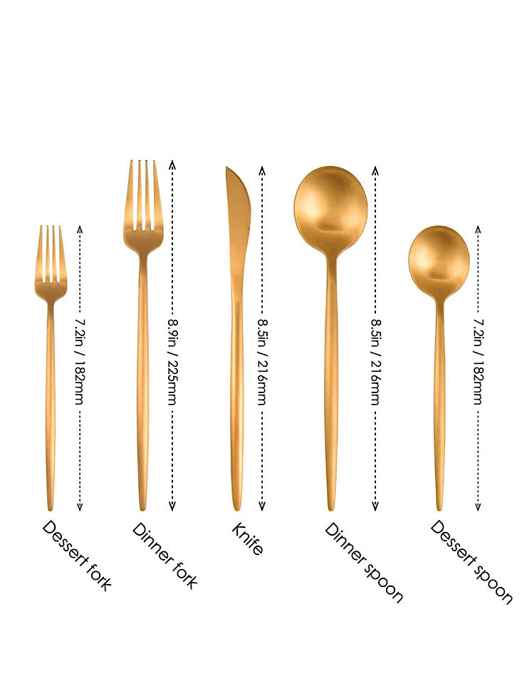 Gold Matte Silverware Set