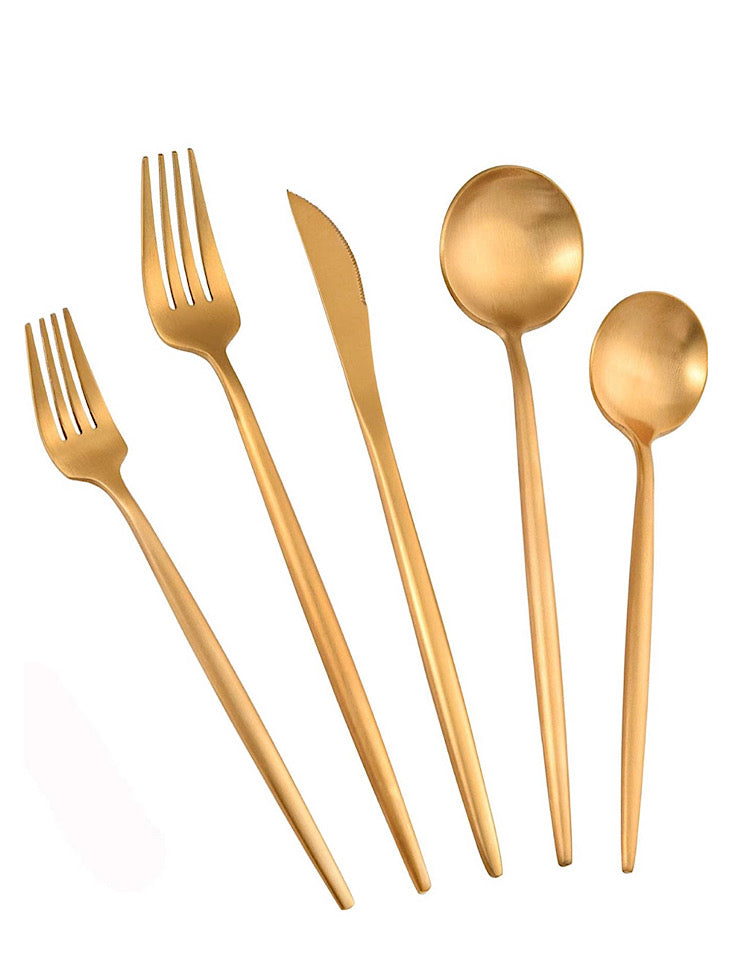 Gold Matte Silverware Set