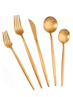 Load image into Gallery viewer, Gold Matte Silverware Set
