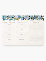 Load image into Gallery viewer, Garden Party Blue Weekly Meal Planner
